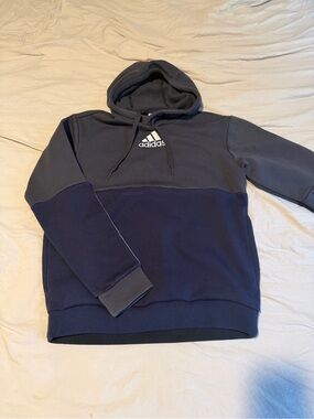 adidas Men’s Two-Tone Navy & Charcoal Pullover Hoodie